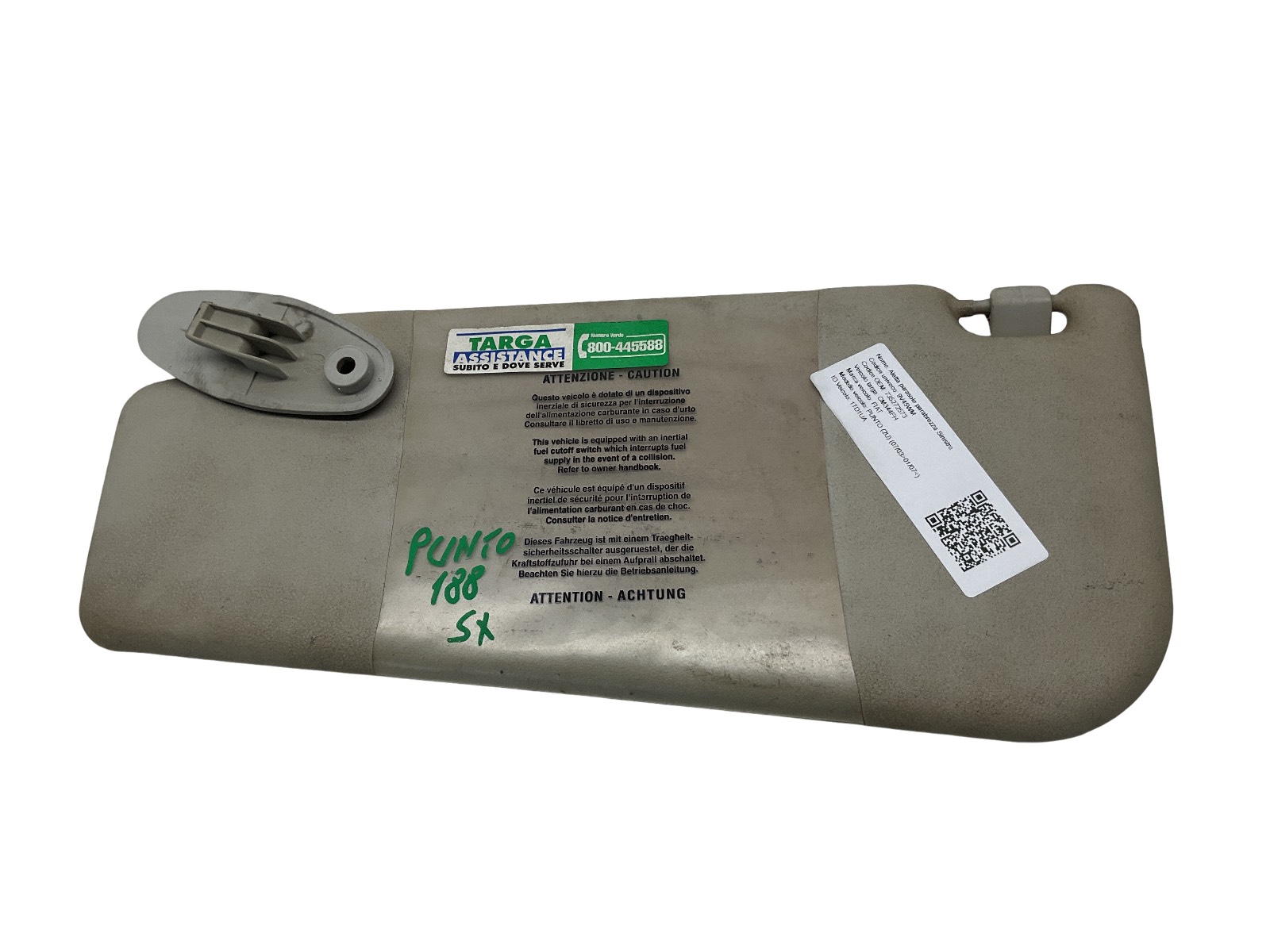 Aletta Parasole Parabrezza Sinistro (Fiat) 735272573 Usato