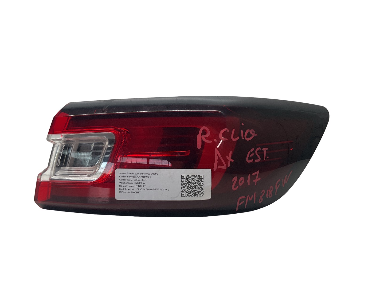 Fanale Post. Parte Est. Destro (Renault Mako) 265504307R 02077199900010 Usato