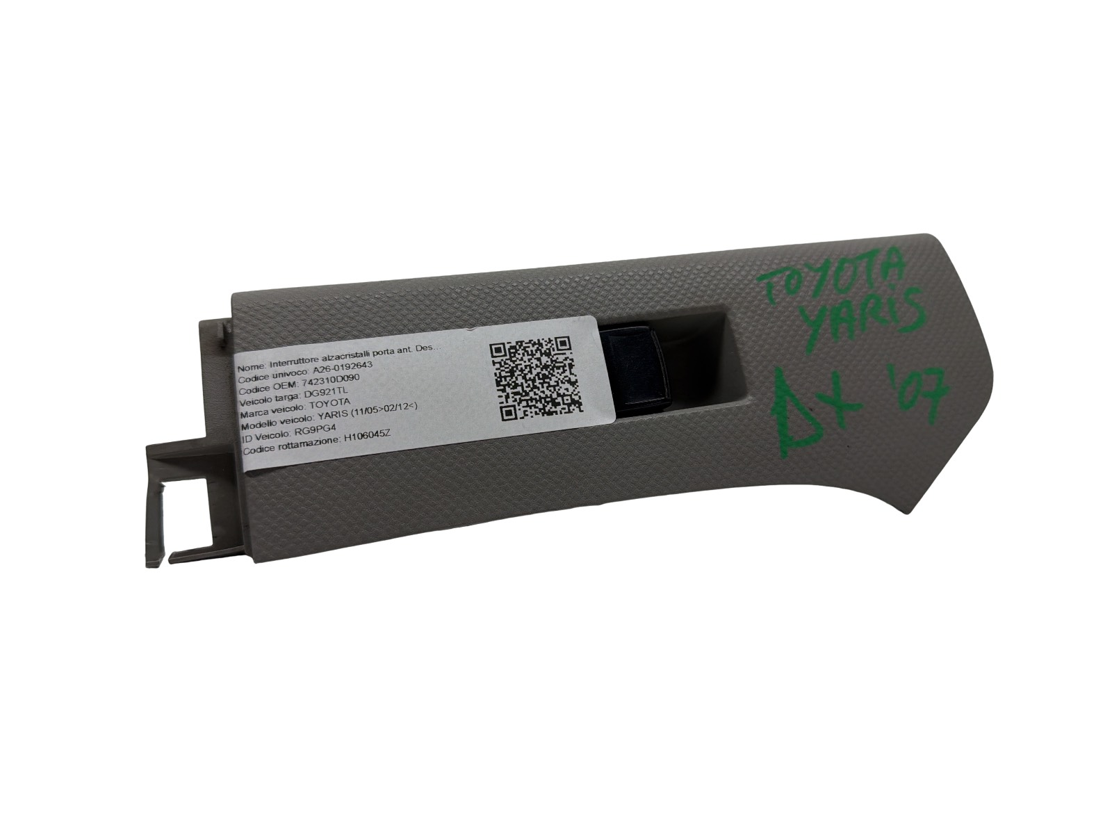Interruttore Alzacristalli Porta Ant. Destro 742310D090 Usato